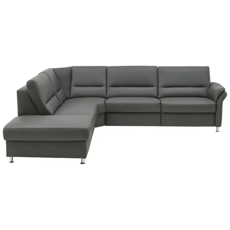 Ecksofa in Echtleder Grau 249/288 cm