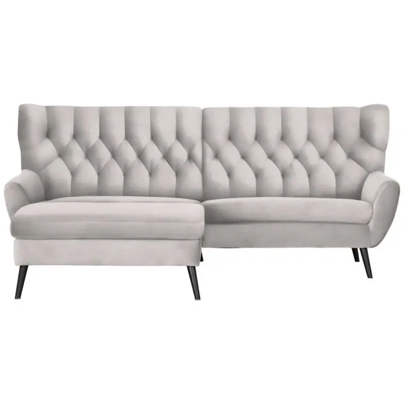Ecksofa in Flachgewebe Beige 165/237 cm
