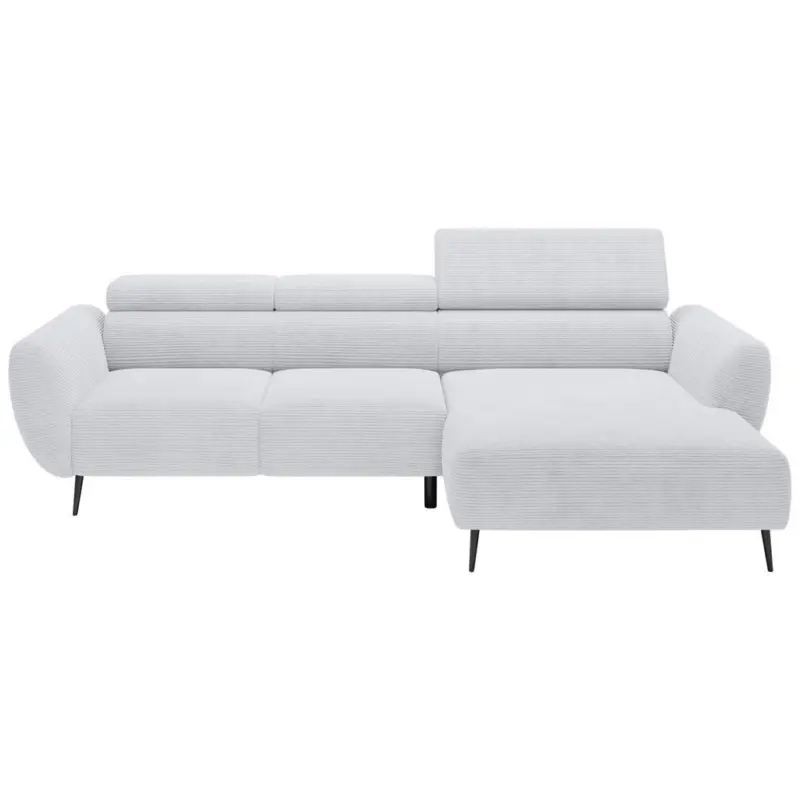 Ecksofa in Cord Grau 277/174 cm