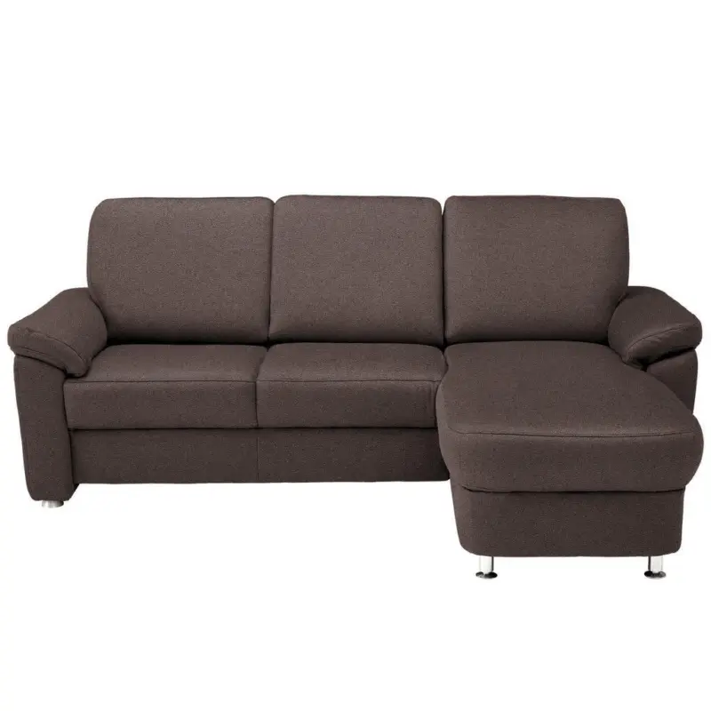 Ecksofa in Webstoff Dunkelbraun 220/163 cm