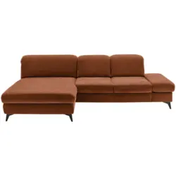 Ecksofa in Chenille Rostfarben 198/288 cm