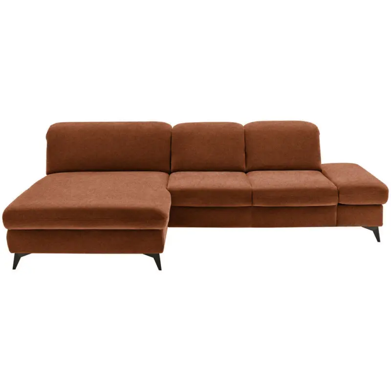 Ecksofa in Chenille Rostfarben 198/288 cm