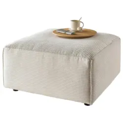 Hocker in Textil Wei&szlig;