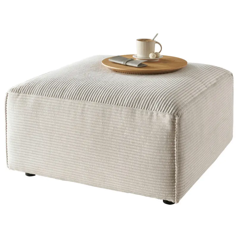 Hocker in Textil Wei&szlig;