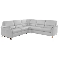 Ecksofa in Echtleder Wei&szlig; 262/262 cm