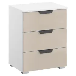 Nachtk&auml;stchen 47/62/42 cm in Wei&szlig;, Champagner