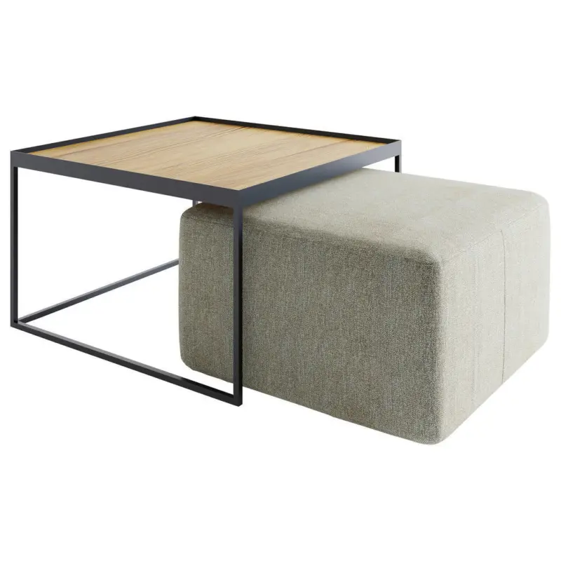 Couchtischset in Holz 80/80/39 cm