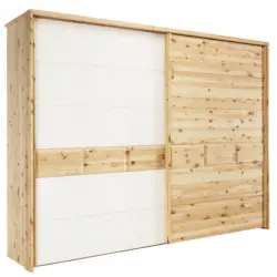 Schwebet&uuml;renschrank in Wei&szlig;, Zirbelkieferfarben