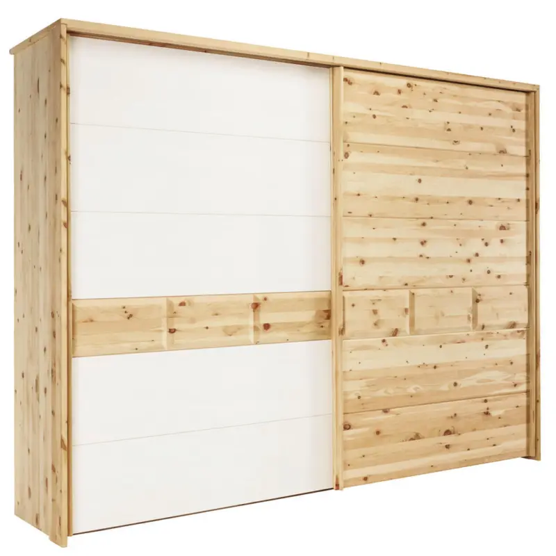 Schwebet&uuml;renschrank in Wei&szlig;, Zirbelkieferfarben