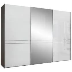 Schwebet&uuml;renschrank in Anthrazit, Wei&szlig;