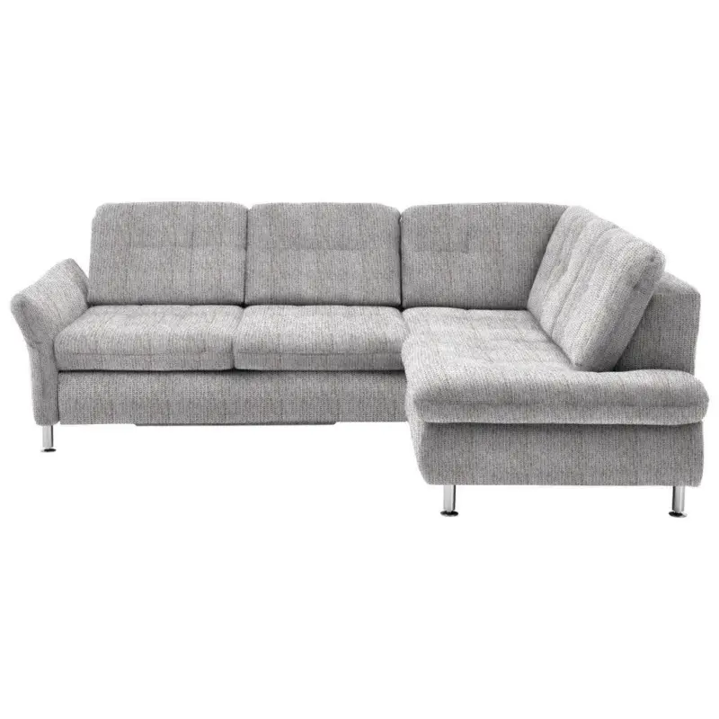 Ecksofa in Webstoff Hellgrau 242/210 cm