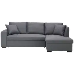 Ecksofa in Webstoff Grau 238/158 cm