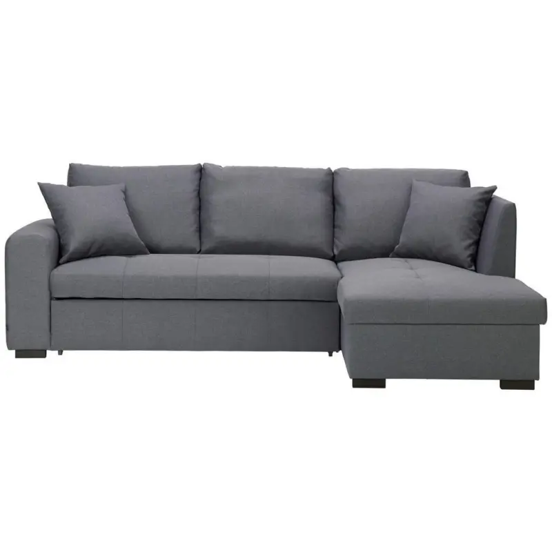 Ecksofa in Webstoff Grau 238/158 cm