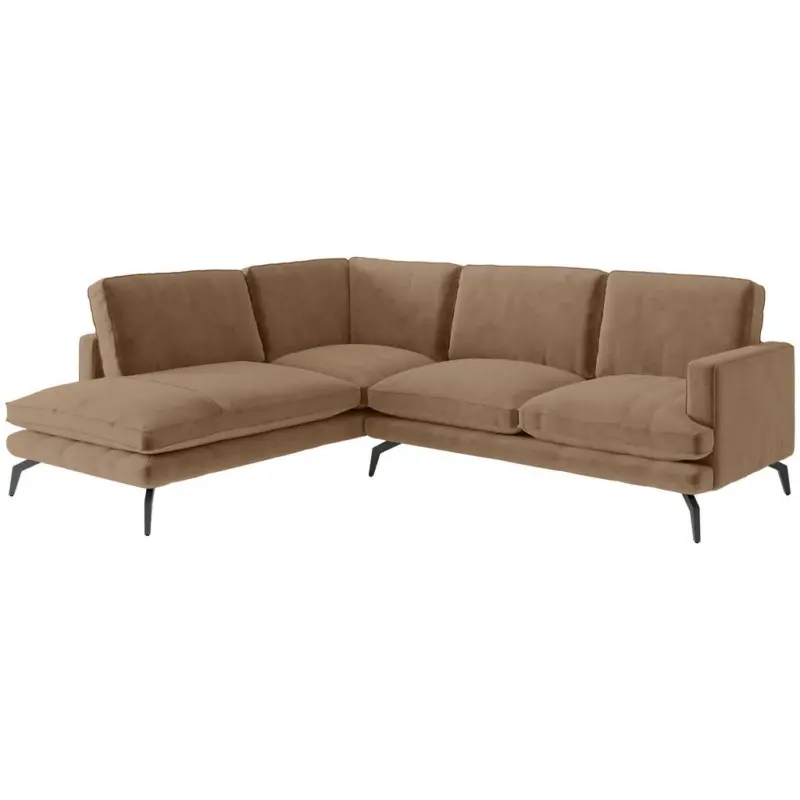 Ecksofa Bali in Flachgewebe Braun 202/250 cm
