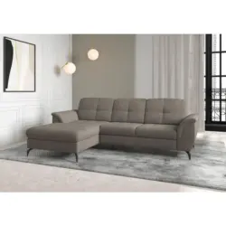 Ecksofa Zora E in Flachgewebe Schlammfarben 164/262 cm