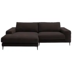 Ecksofa in Flachgewebe Mokka 177/253 cm