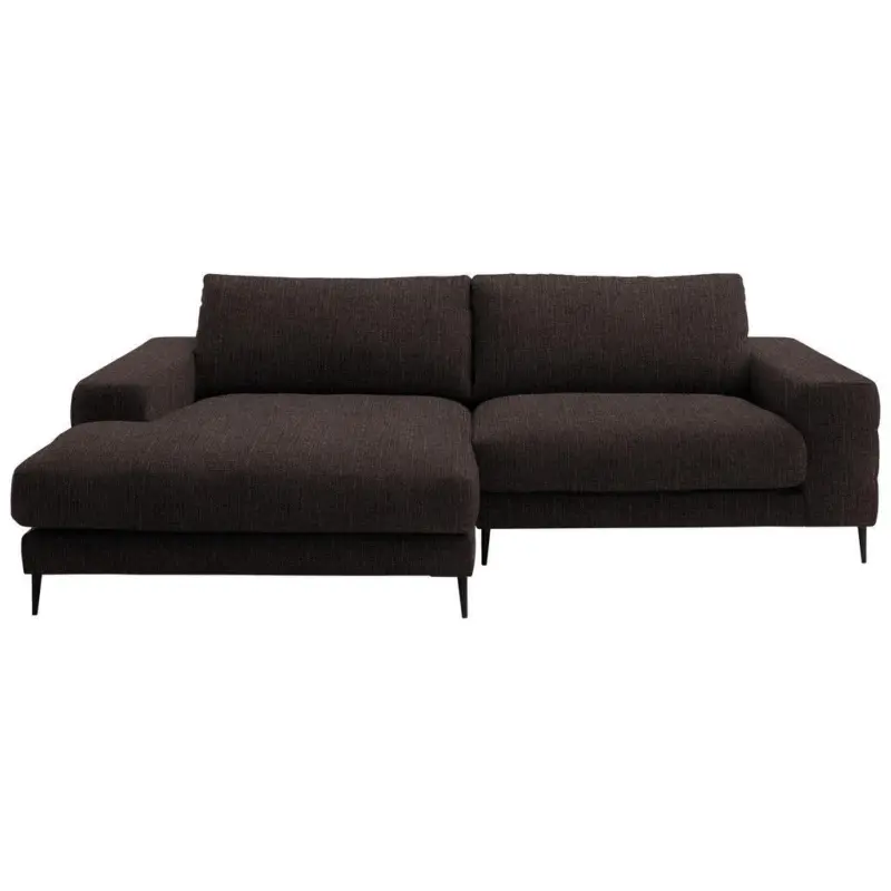 Ecksofa in Flachgewebe Mokka 177/253 cm