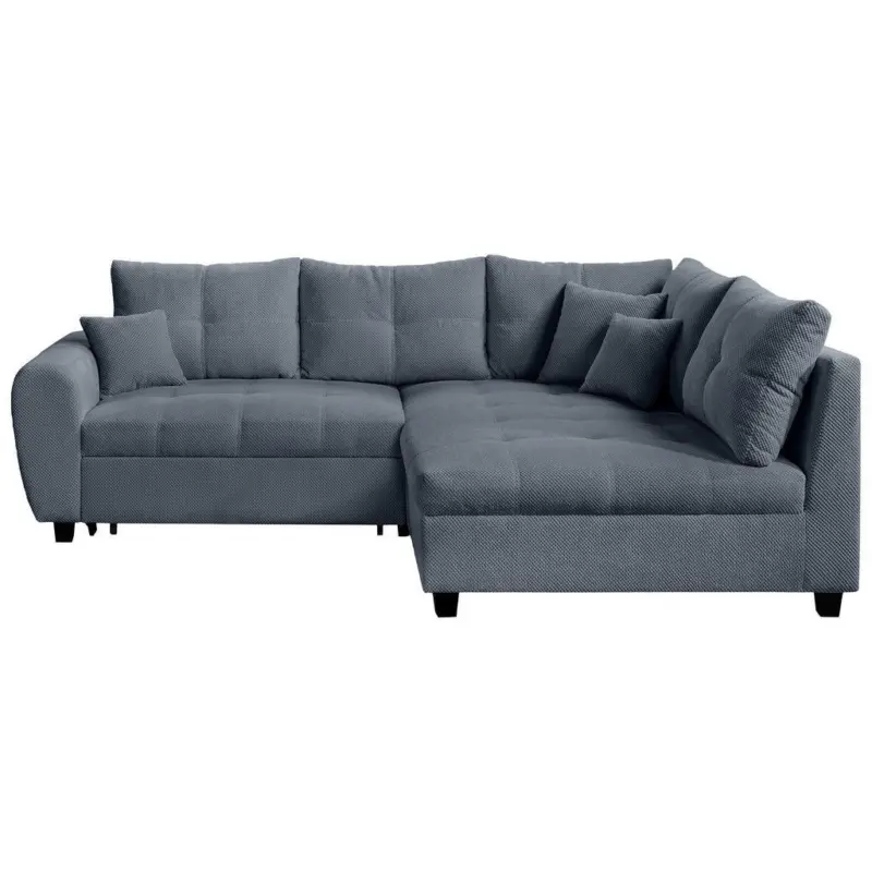 Ecksofa in Pl&uuml;sch Grau