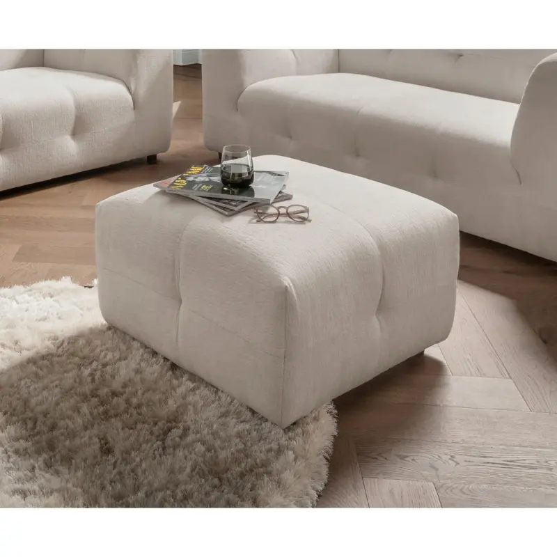 Hocker in Textil Wei&szlig;