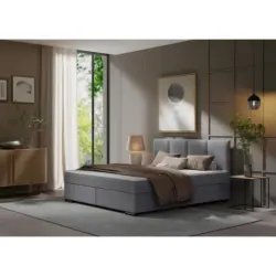 Boxspringbett 160/220 cm in Hellgrau