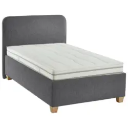 Polsterbett Matratze, Lattenrost Dunkelgrau 140/200 cm
