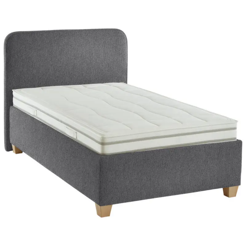 Polsterbett Matratze, Lattenrost Dunkelgrau 140/200 cm