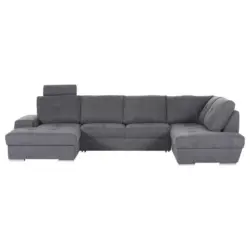 Wohnlandschaft in Flachgewebe Dunkelgrau