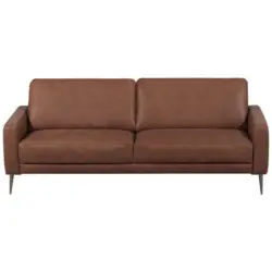 3-Sitzer-Sofa Spring in Echtleder Dunkelbraun