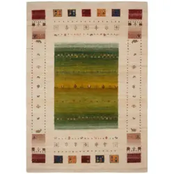 Orientteppich 70/140 cm Mother Earth Green Gr&uuml;n, Naturfarben, Dunkelgr&uuml;n