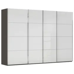 Schwebet&uuml;renschrank in Graphitfarben, Wei&szlig;