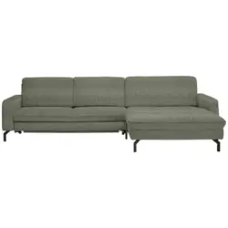 Ecksofa in Cord Gr&uuml;n 302/178 cm