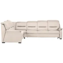 Ecksofa in Mikrofaser Creme 245/303 cm