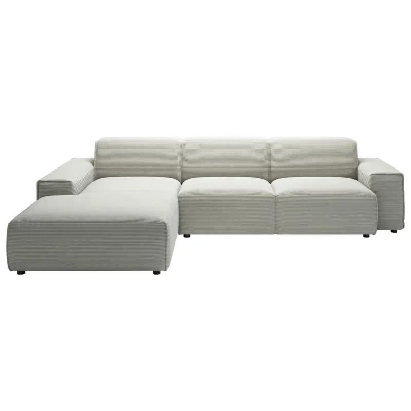 Ecksofa 9125 in Cord Hellgrau 189/300 cm