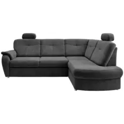 Eckschlafsofa in Chenille Anthrazit