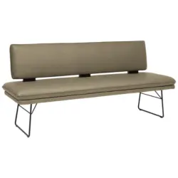 Sitzbank in Metall, Textil Gr&uuml;n, Schwarz