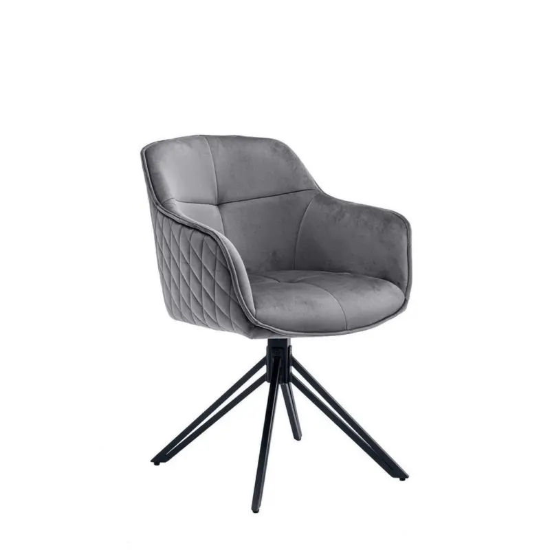 Armlehnstuhl Sitzfl&auml;che 360&deg; drehbar Samt