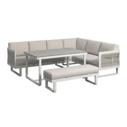 Loungegarnitur 4-teilig 241/190 cm Aluminium
