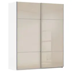 Schwebet&uuml;renschrank in Wei&szlig;, Champagner