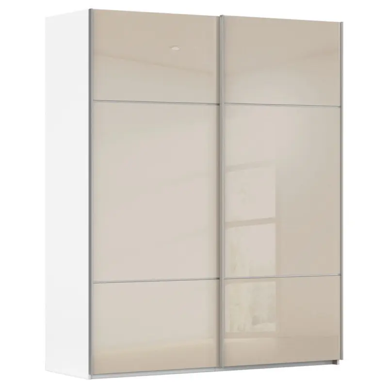 Schwebet&uuml;renschrank in Wei&szlig;, Champagner