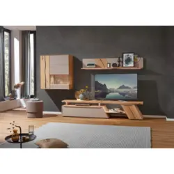 Wohnwand in Eichefarben, Hellbraun 304/190/54 cm