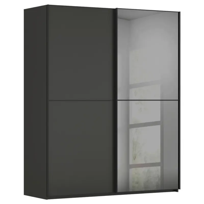 Schwebet&uuml;renschrank in Graphitfarben, Schwarz