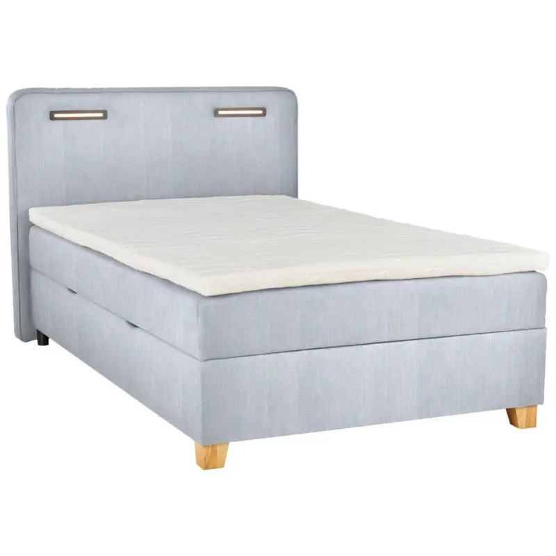Boxbett 120/200 cm in Hellblau