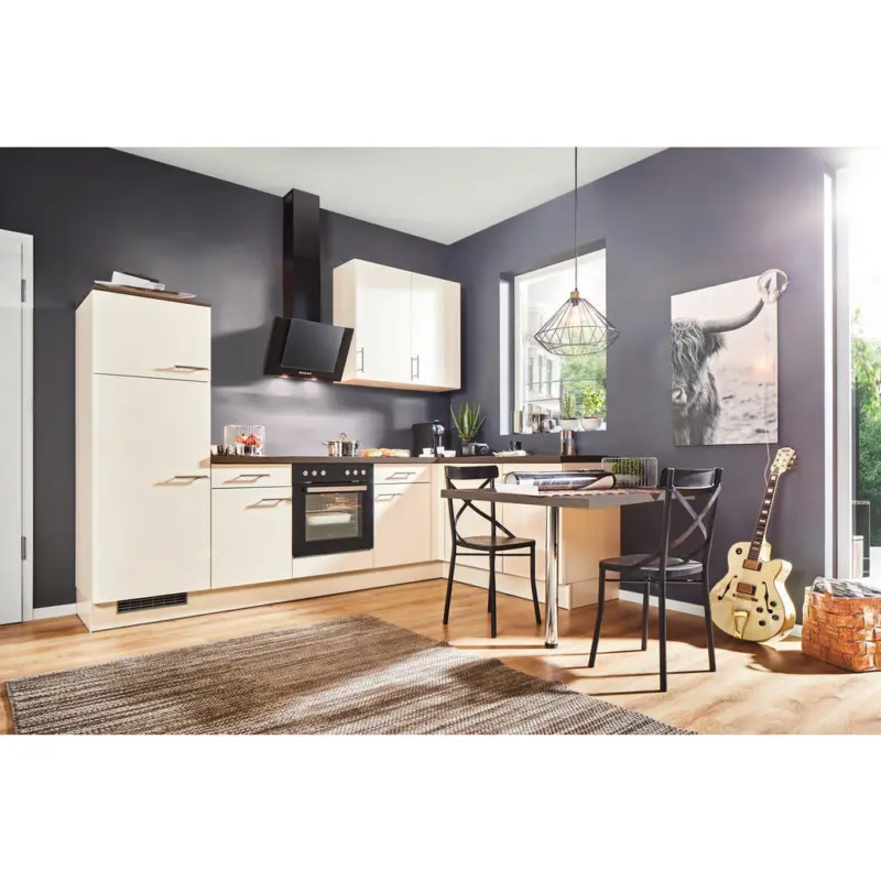 Eckk&uuml;che 285,2/175 cm in Magnolie, Eiche dunkel