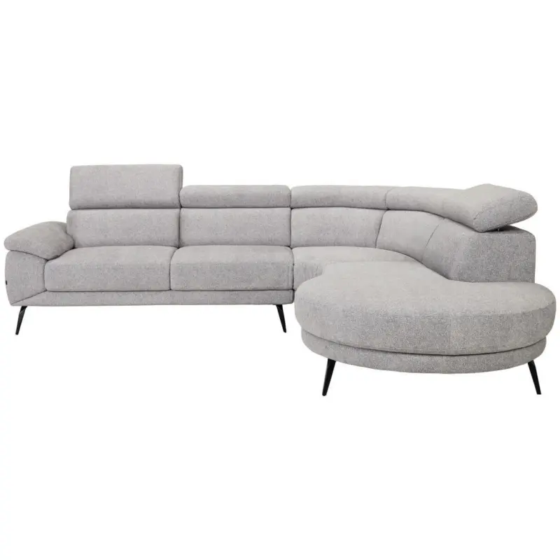 Ecksofa in Velours Grau 299/264 cm