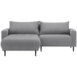 Ecksofa in Flachgewebe Grau 160/215 cm