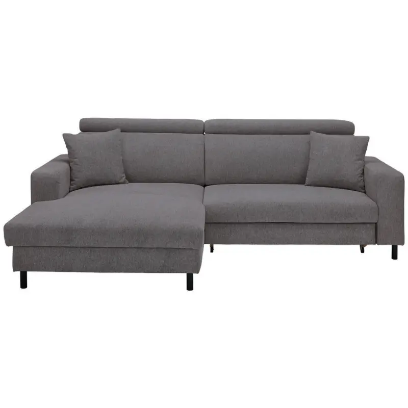 Ecksofa in Flachgewebe Anthrazit 166/262 cm