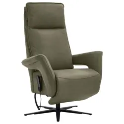 Relaxsessel in Leder Grau, Gr&uuml;n