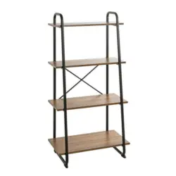 Regal 60/128/36 cm Schwarz, Eichefarben