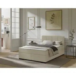 Boxspringbett 140/200 cm in Beige
