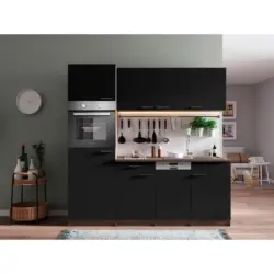 K&uuml;chenblock 205 cm in Schwarz